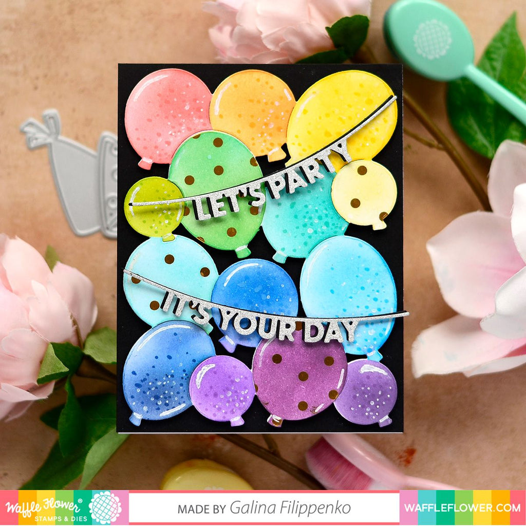 Waffle Flower Balloon Background Stencil Trio 421355 let's party