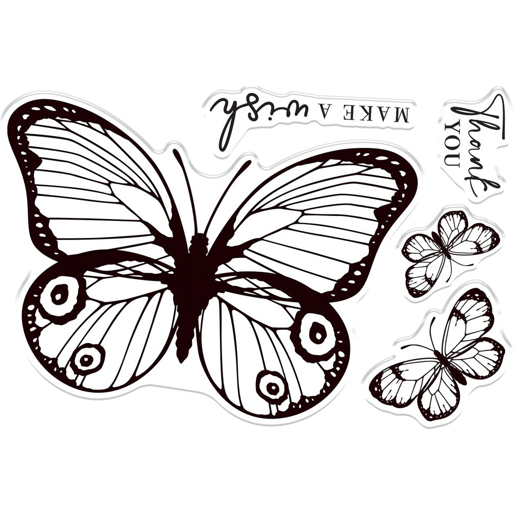 Crafter's Companion Peacock Butterfly Stamp And Die Set sd-bb-std-pea Detailed Stamp View