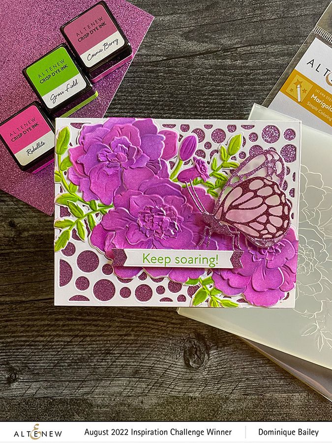 Altenew Glitter Gradient Cardstock Purple Galore Set ALT7618 Butterfly