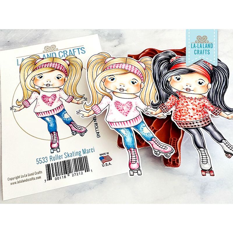 La-La Land Crafts Cling Stamp Roller Skating Marci 5533 Skating