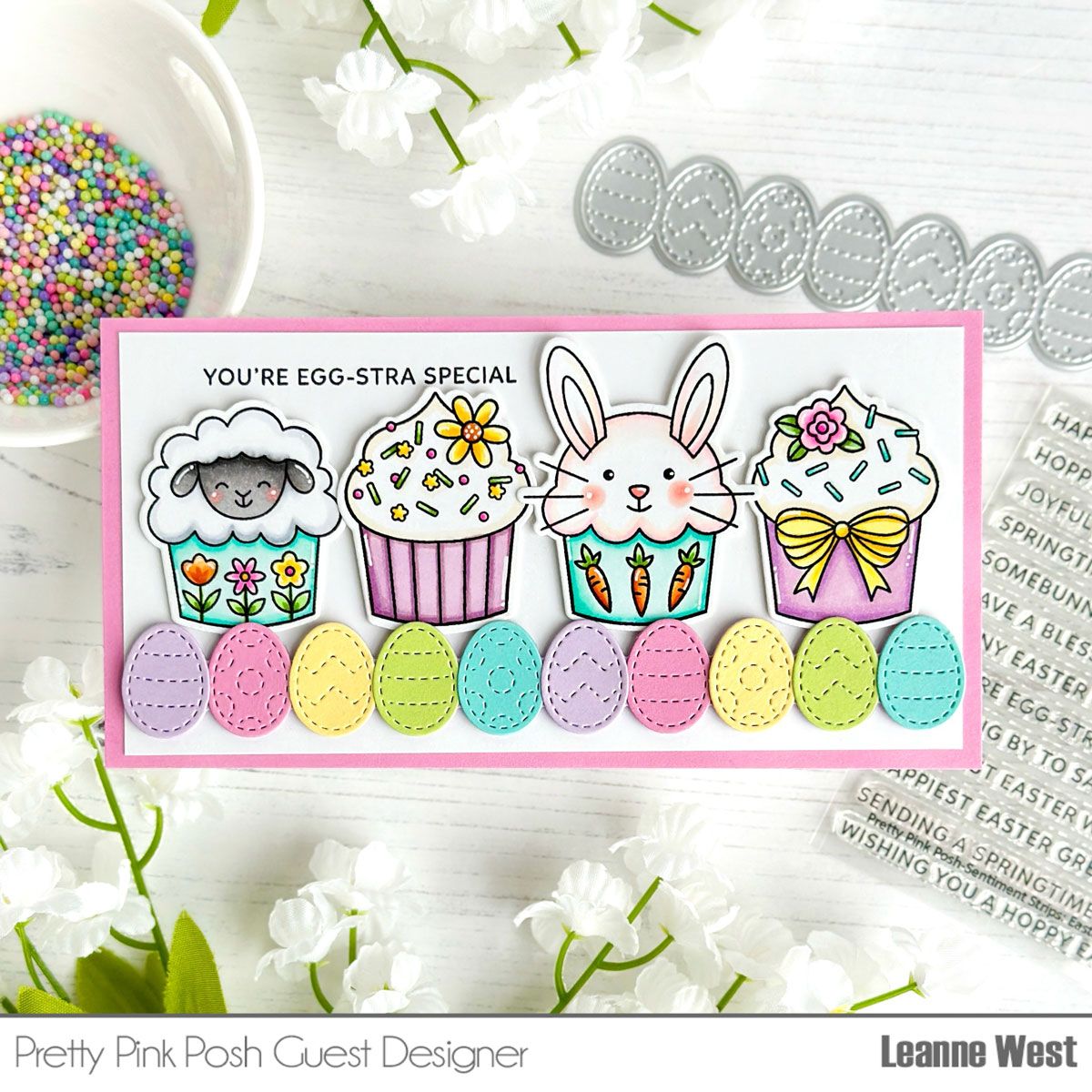 Pretty Pink Posh Easter Cupcakes Clear Stamp and Die Set sheep