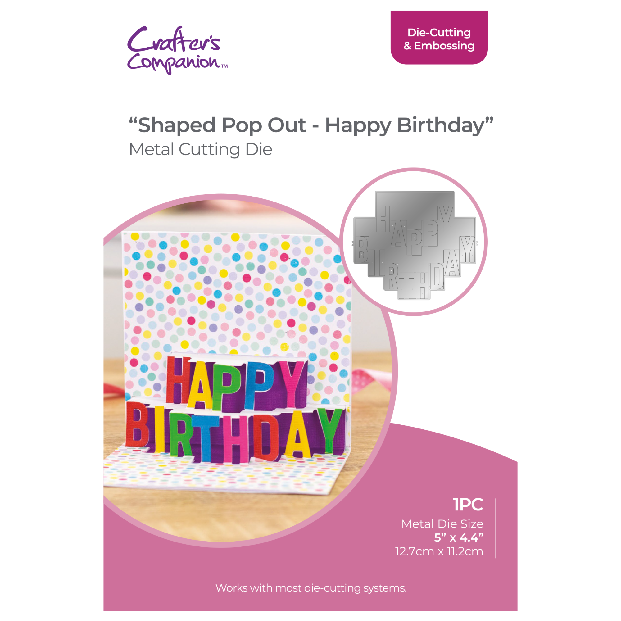 Gemini Shaped Pop Out Happy Birthday Die Set gem-md-exp-poha