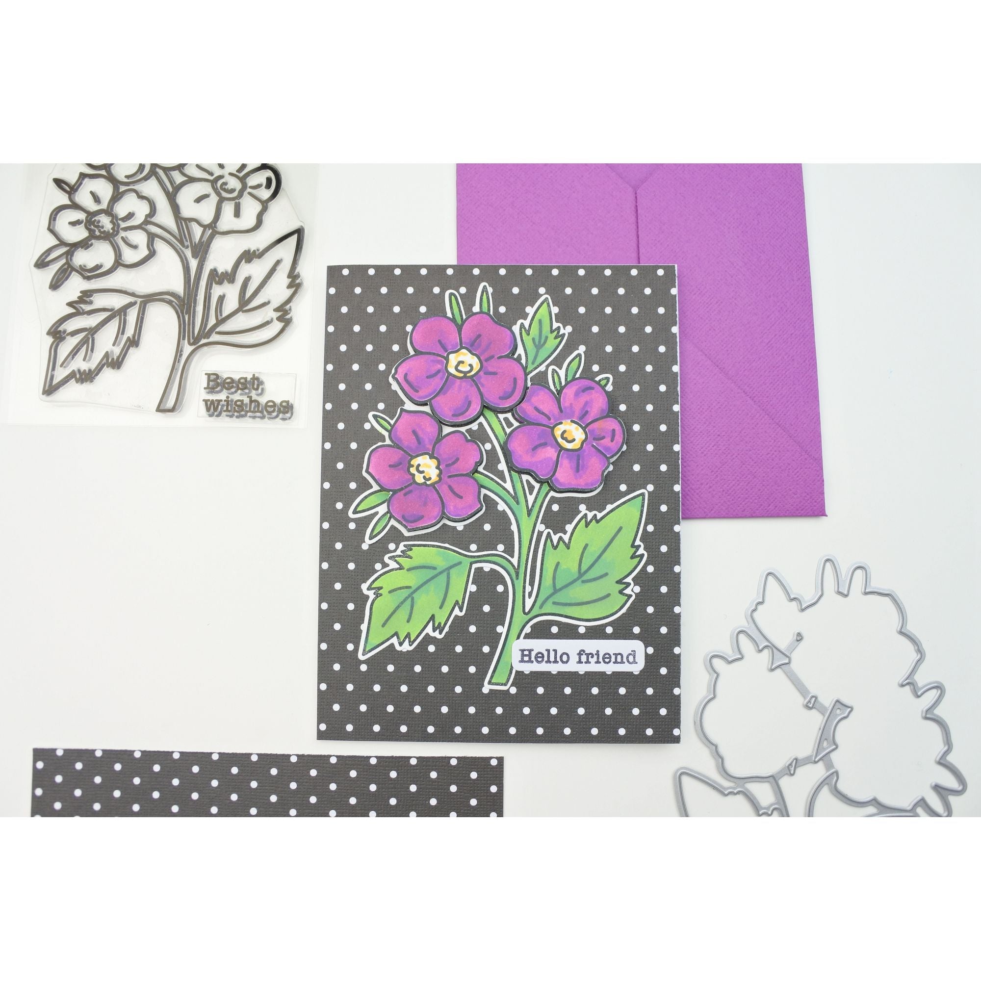 Waffle Flower Sketched Hawthorn Hot Foil Plate 421368 dots