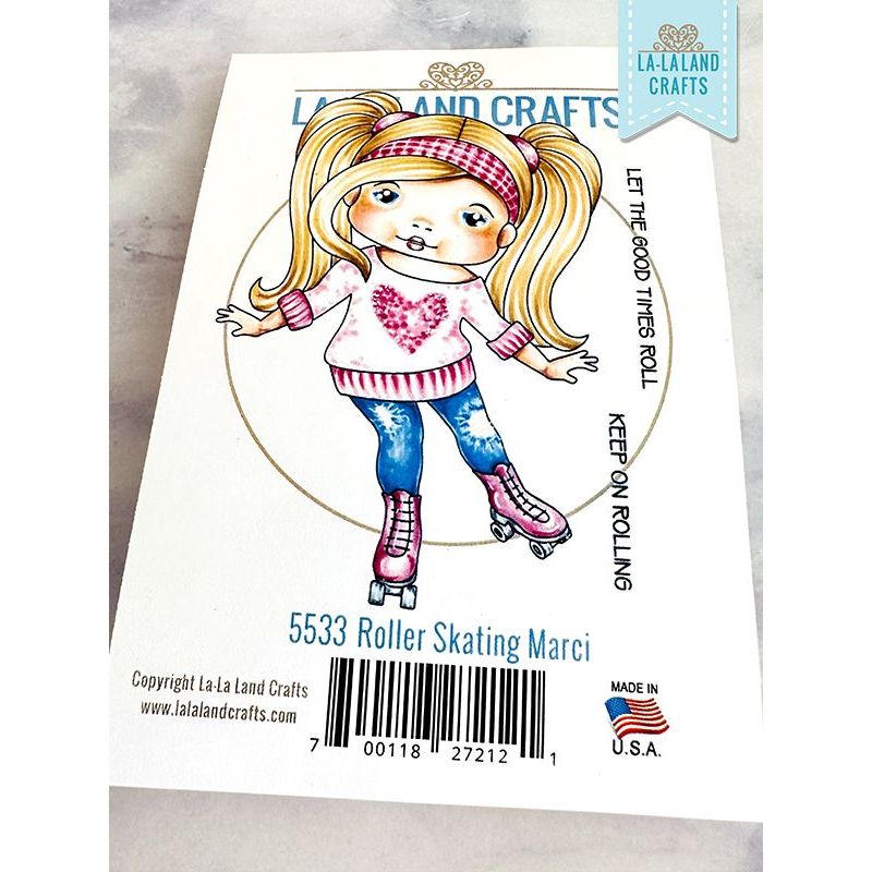 La-La Land Crafts Cling Stamp Roller Skating Marci 5533