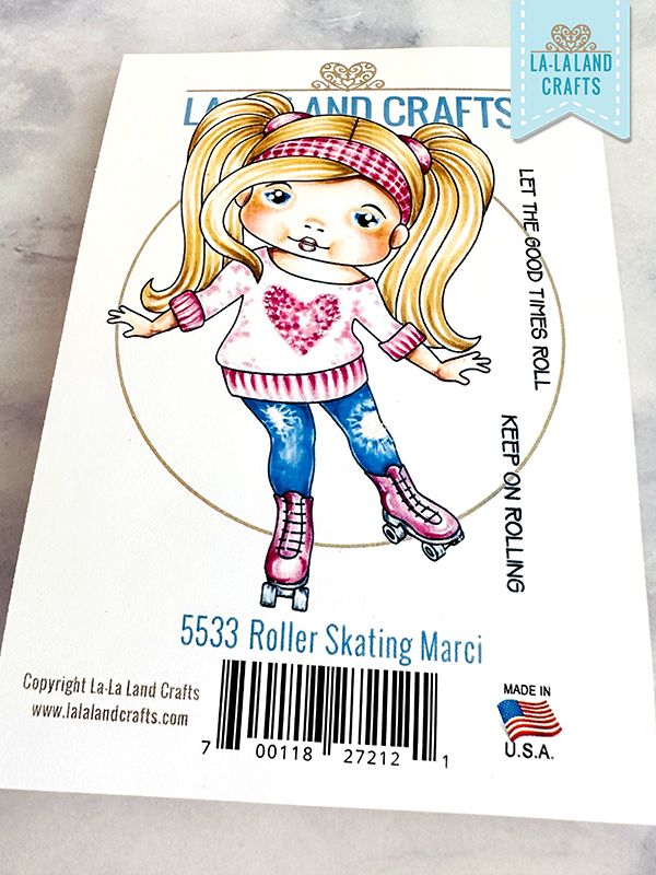 La-La Land Crafts Cling Stamp Roller Skating Marci 5533