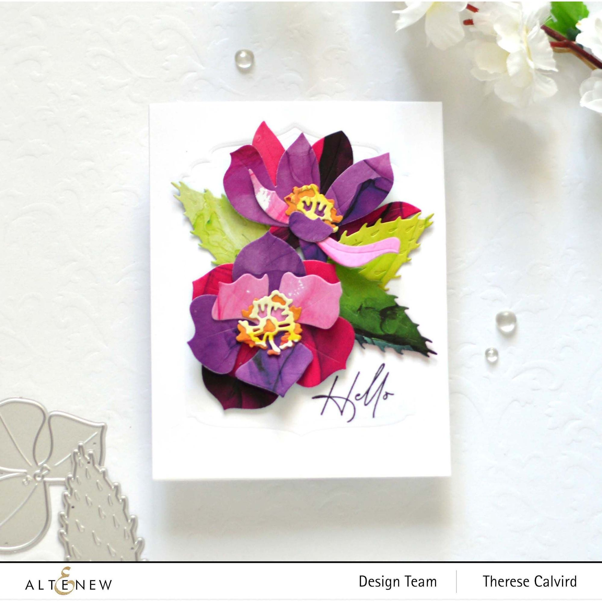 Altenew Elegant Saying Dies ALT7868 flowers