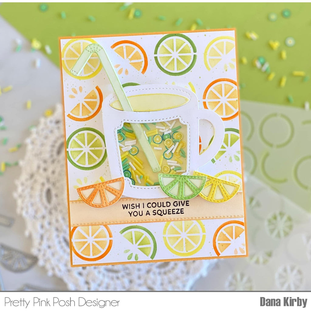 Pretty Pink Posh Layered Citrus Stencils Lemonade