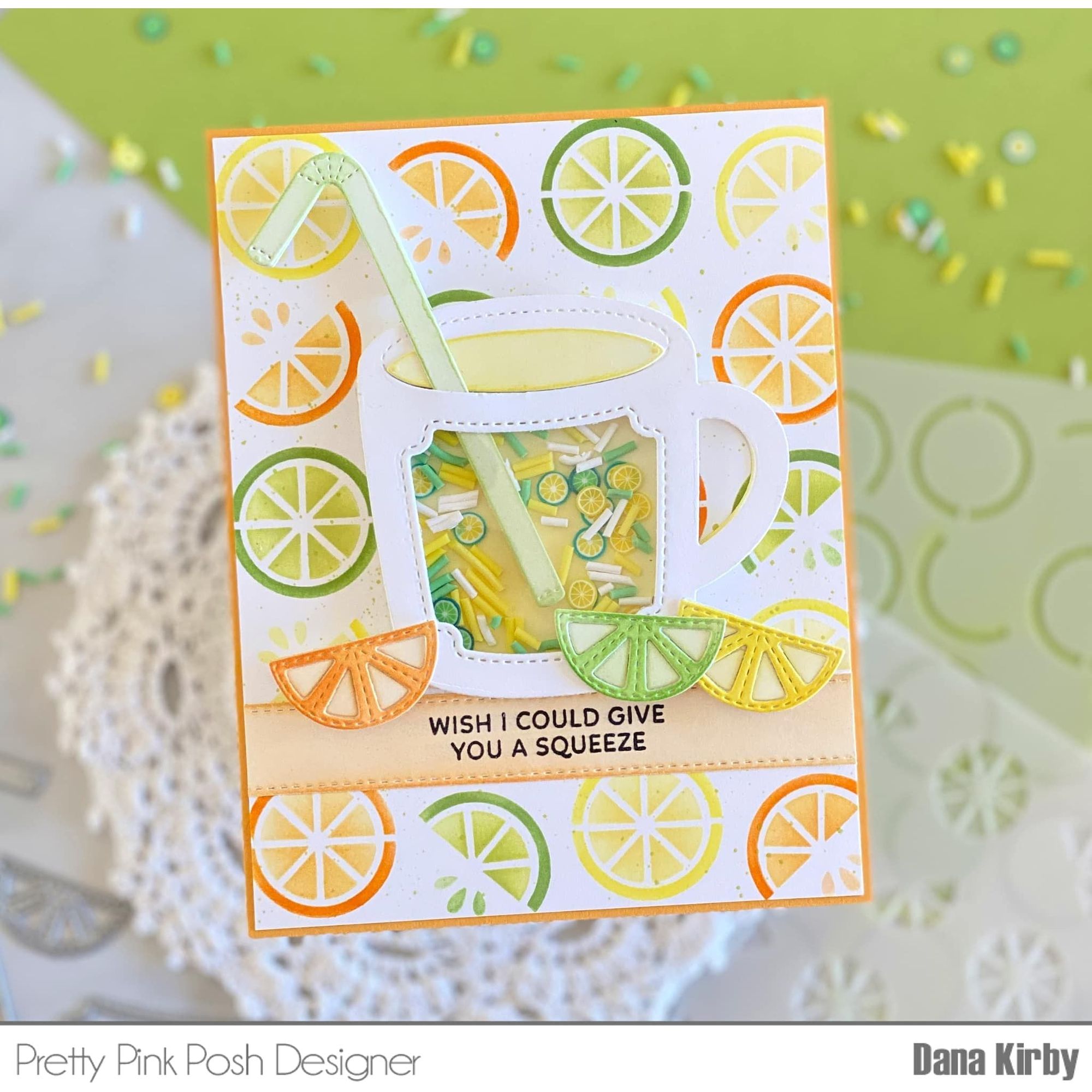 Pretty Pink Posh Layered Citrus Stencils Lemonade