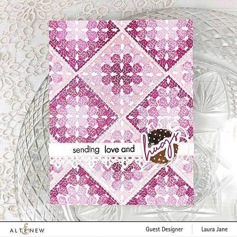 Altenew Mini Delight Granny Squares Clear Stamp and Die Set ALT7862BN purple