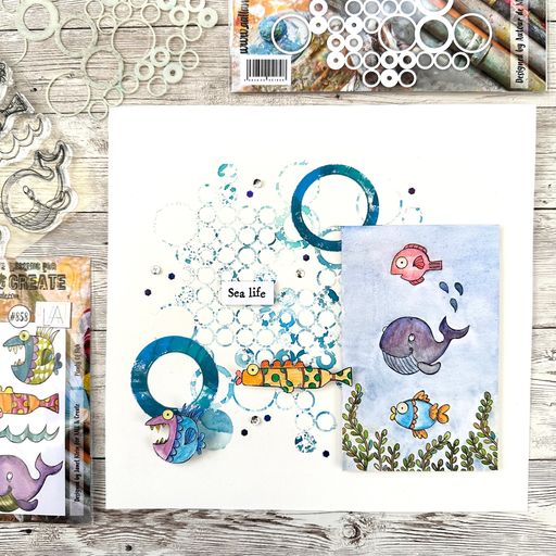 AALL & Create Plenty of Fish A7 Clear Stamps aall858 sea life