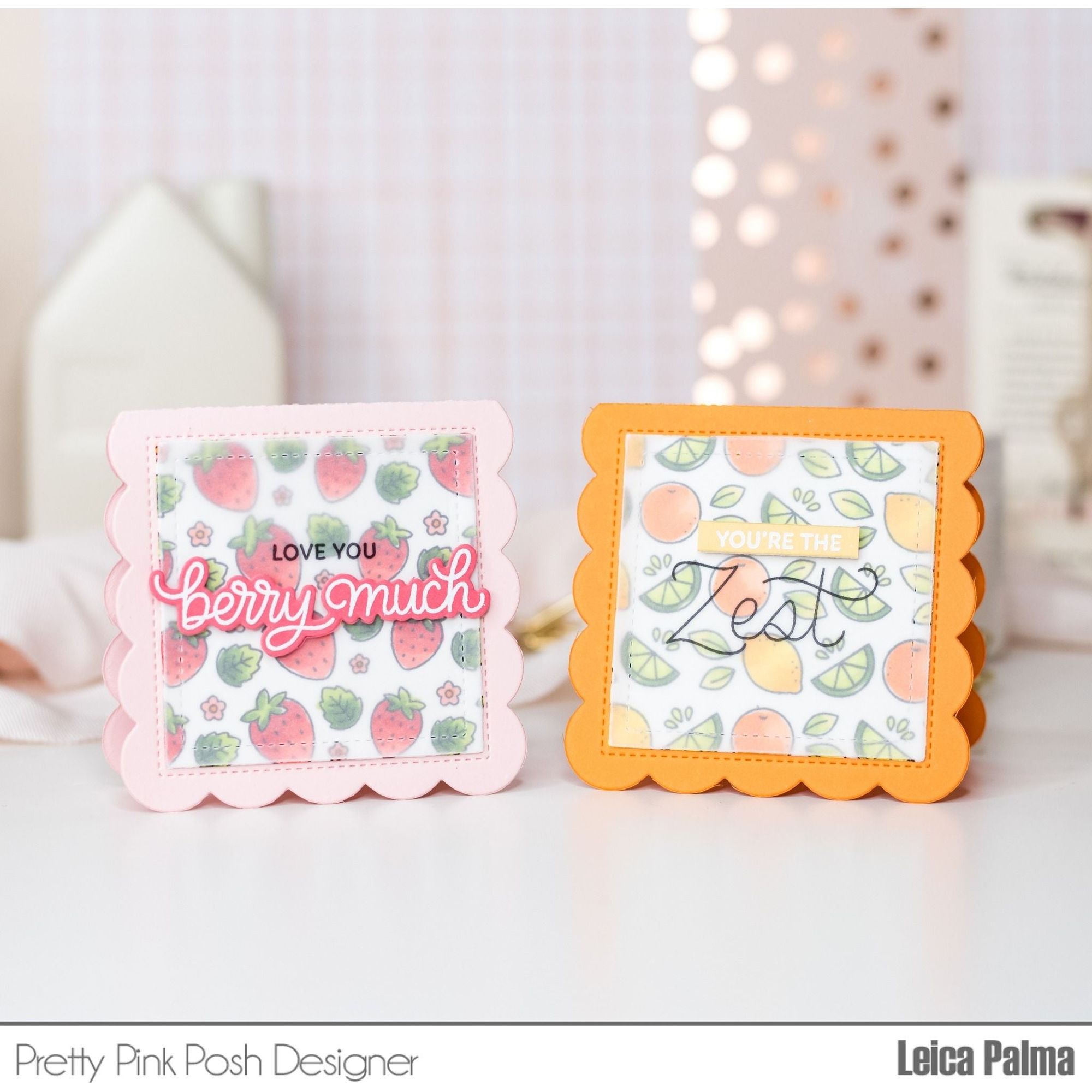 Pretty Pink Posh Mini Scallop Card Dies Love You