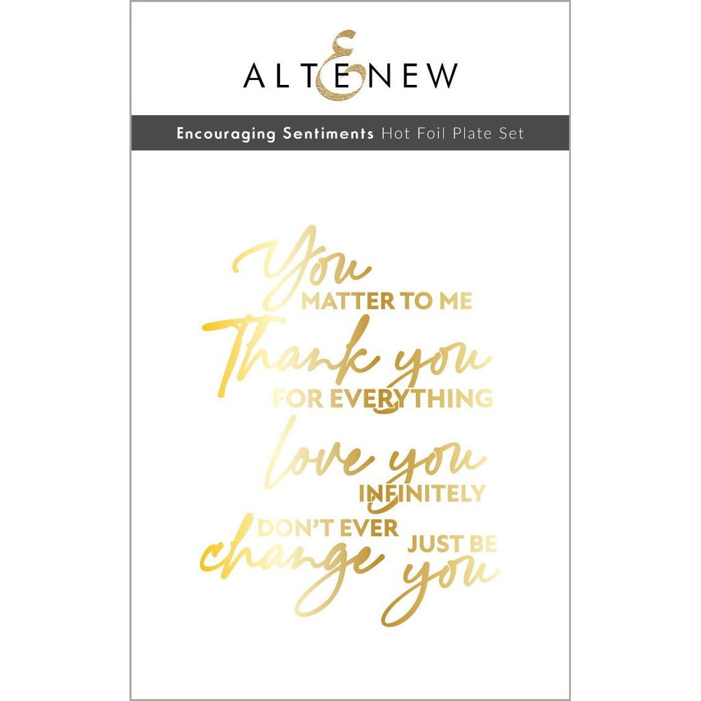 Altenew Encouraging Sentiments Hot Foil Plates alt7875*