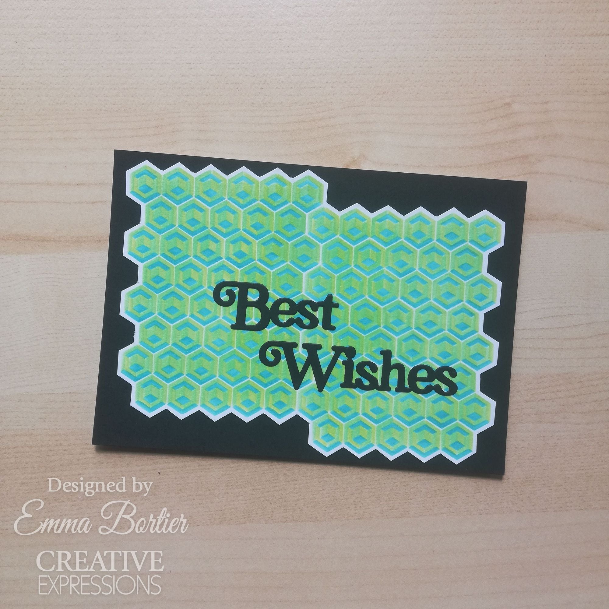Creative Expressions Hidden Cubes Mini Stencils cemlscube best wishes