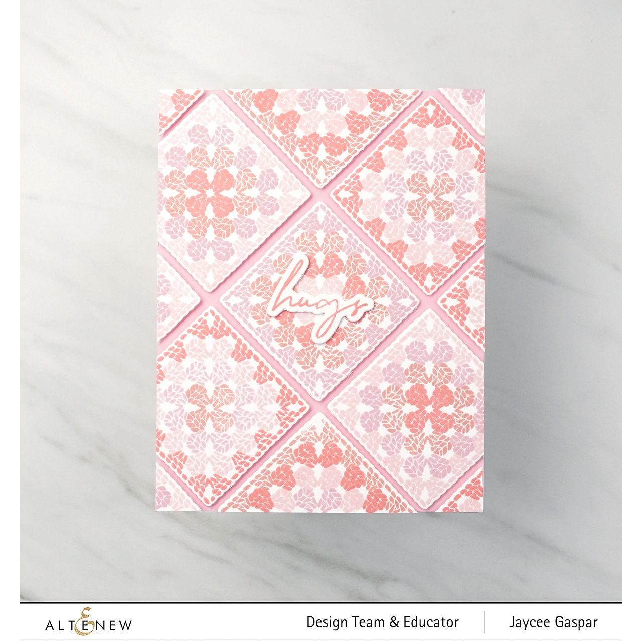 Altenew Mini Delight Granny Squares Clear Stamp and Die Set ALT7862BN pink