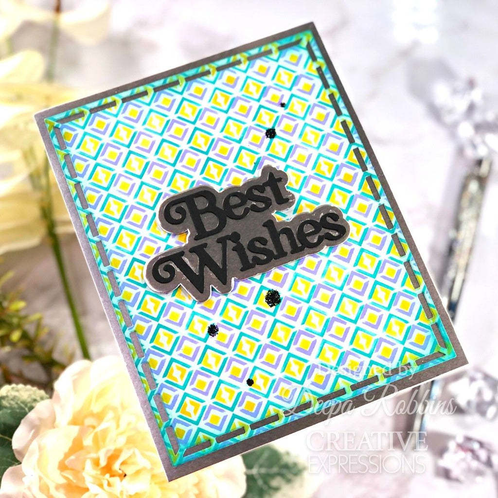 Creative Expressions Diamonds in Making Mini Stencils cemlsdiam best wishes