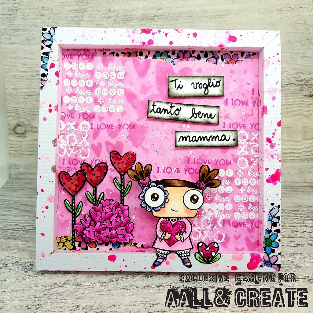 AALL & Create Heart Hugs A7 Clear Stamp Set 975 i love you