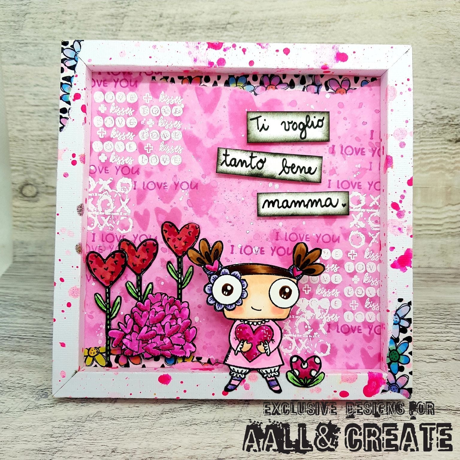 AALL & Create Heart Hugs A7 Clear Stamp Set 975 i love you