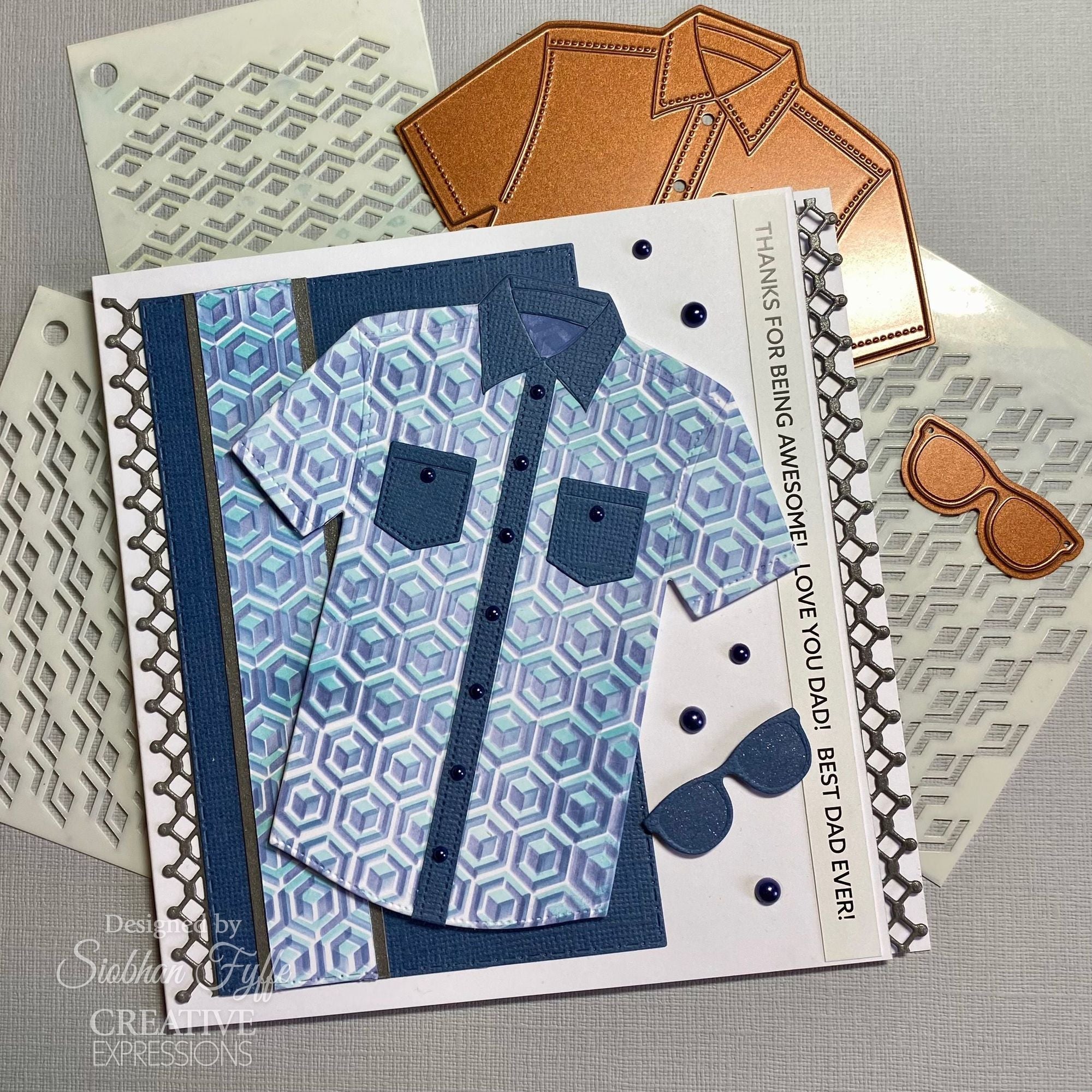 Creative Expressions Hidden Cubes Mini Stencils cemlscube shirt