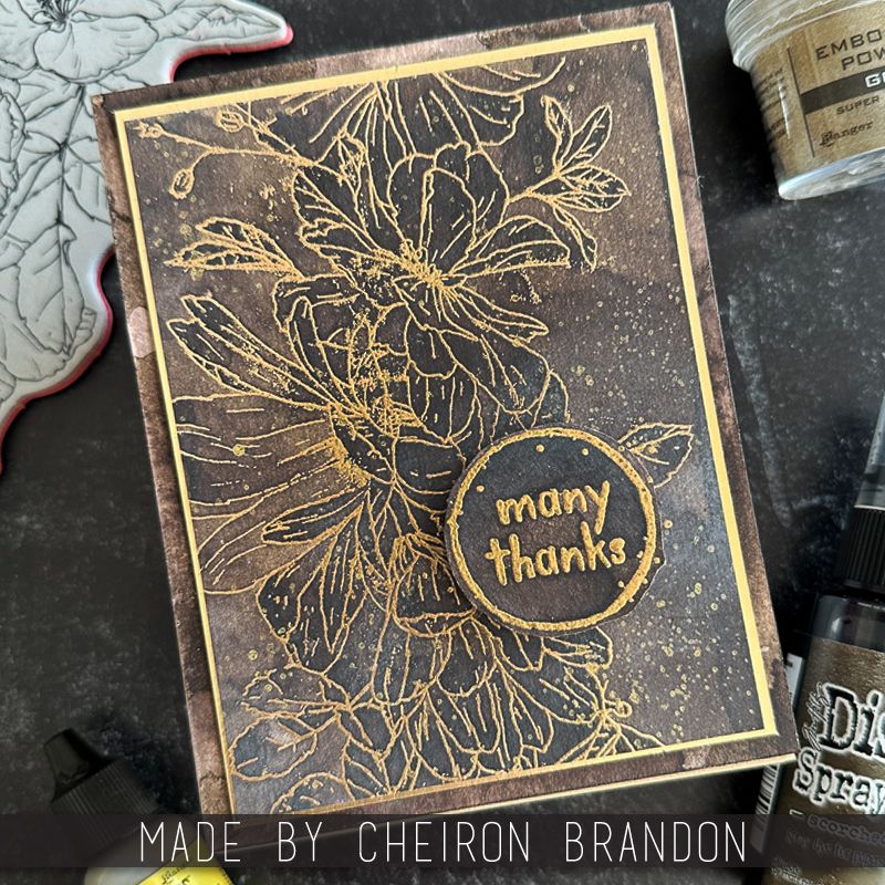 Tim Holtz Flip Top Distress Paint Scorched Timber January 2024 Ranger tdf83481 Many Thanks Card