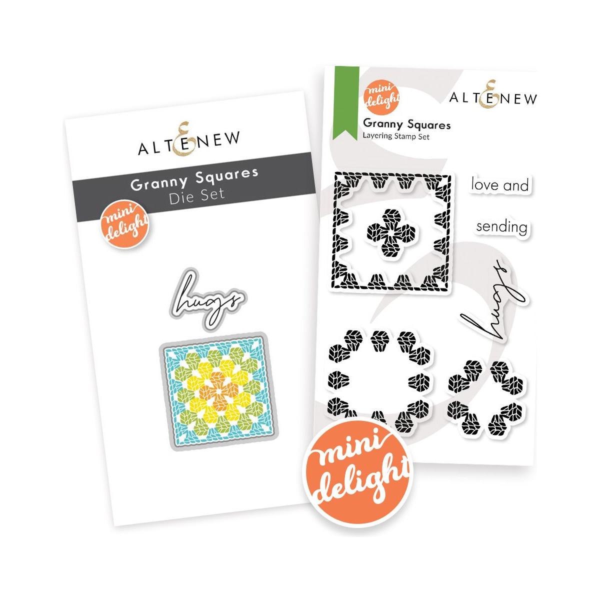 Altenew Mini Delight Granny Squares Clear Stamp and Die Set ALT7862BN