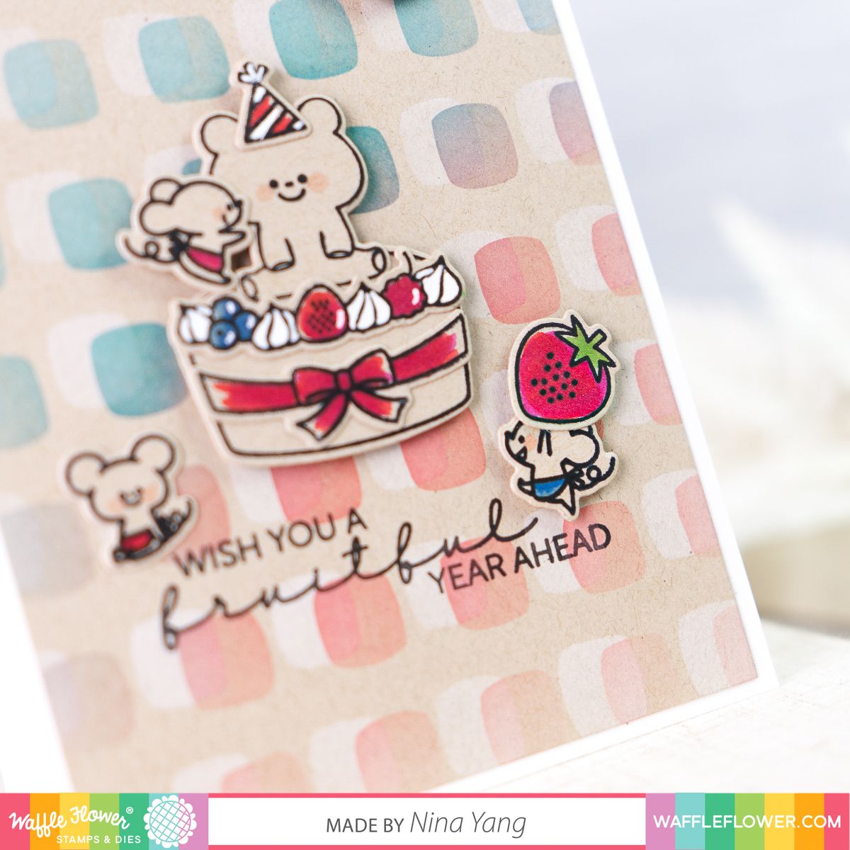 Waffle Flower Fruity Cake Matching Dies 421502 wish you