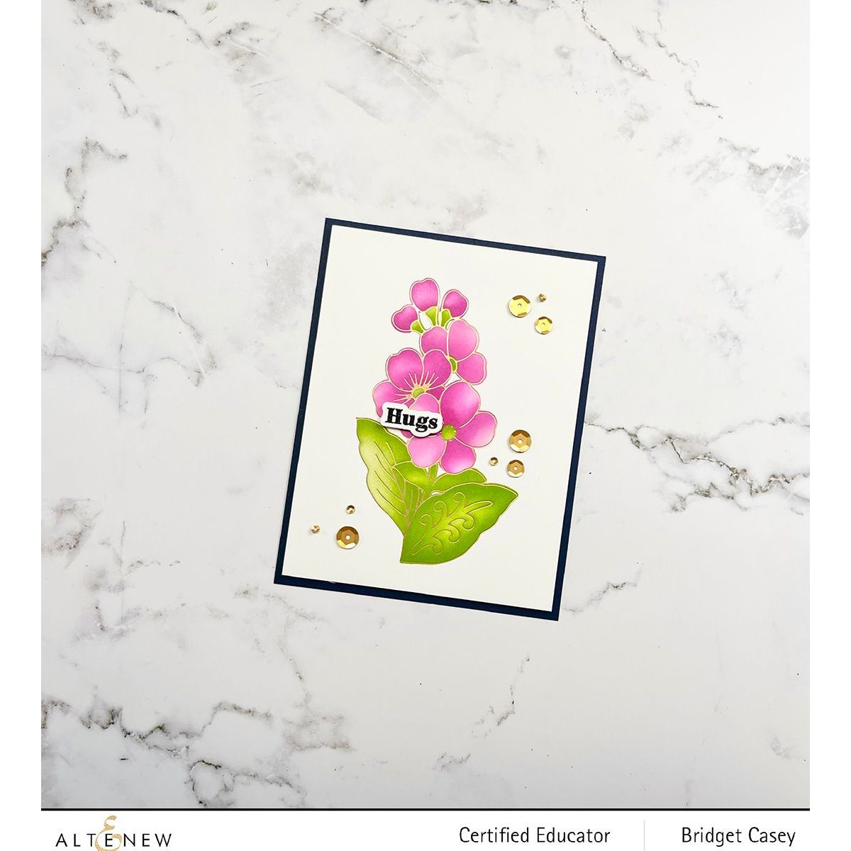 Altenew Spark Joy Decorative Flowers Stencil and Hot Foil Plate Set ALT7789BN Hugs