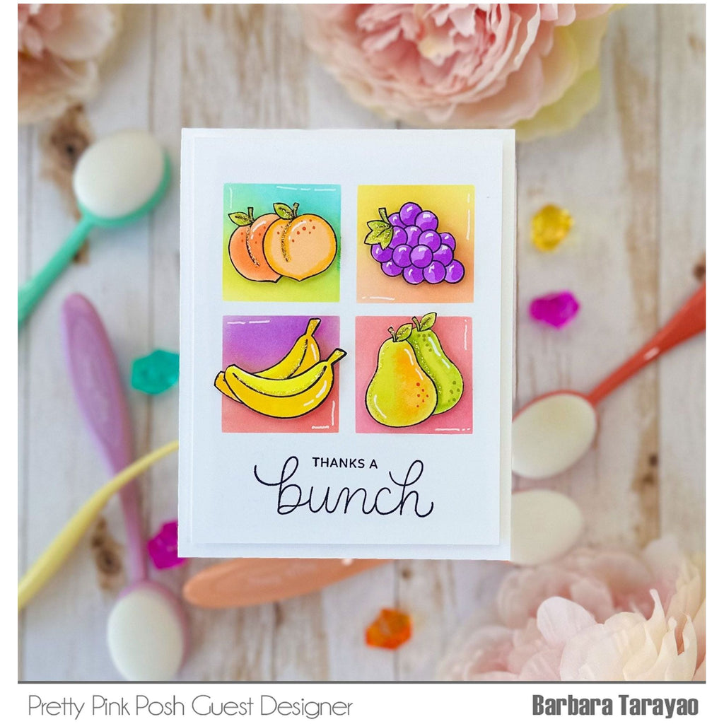 Pretty Pink Posh Fruit Salad Clear Stamps Peaches