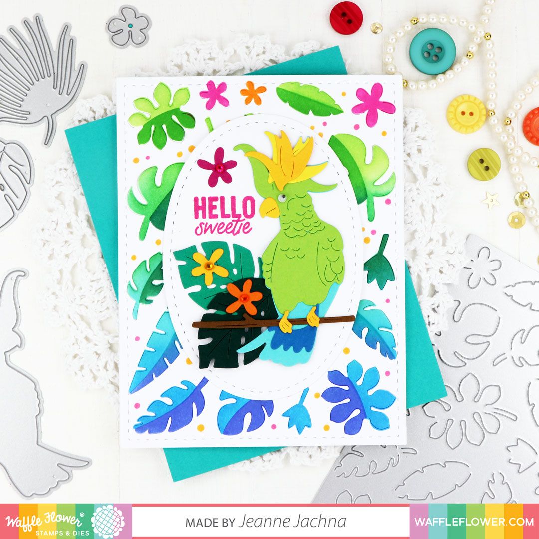 Waffle Flower Tropical Leaves Texture Die 421378 hello