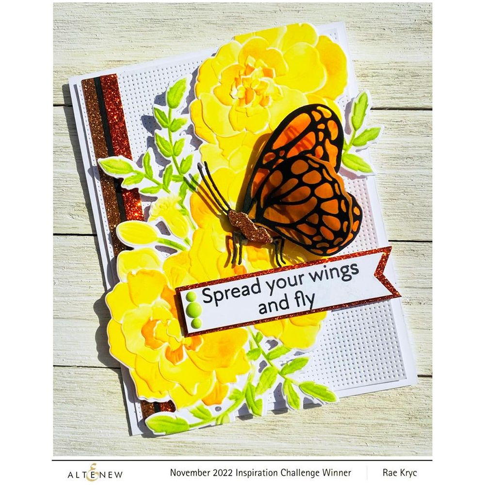 Altenew Glitter Gradient Cardstock Brilliant Red Set ALT7619 Butterfly