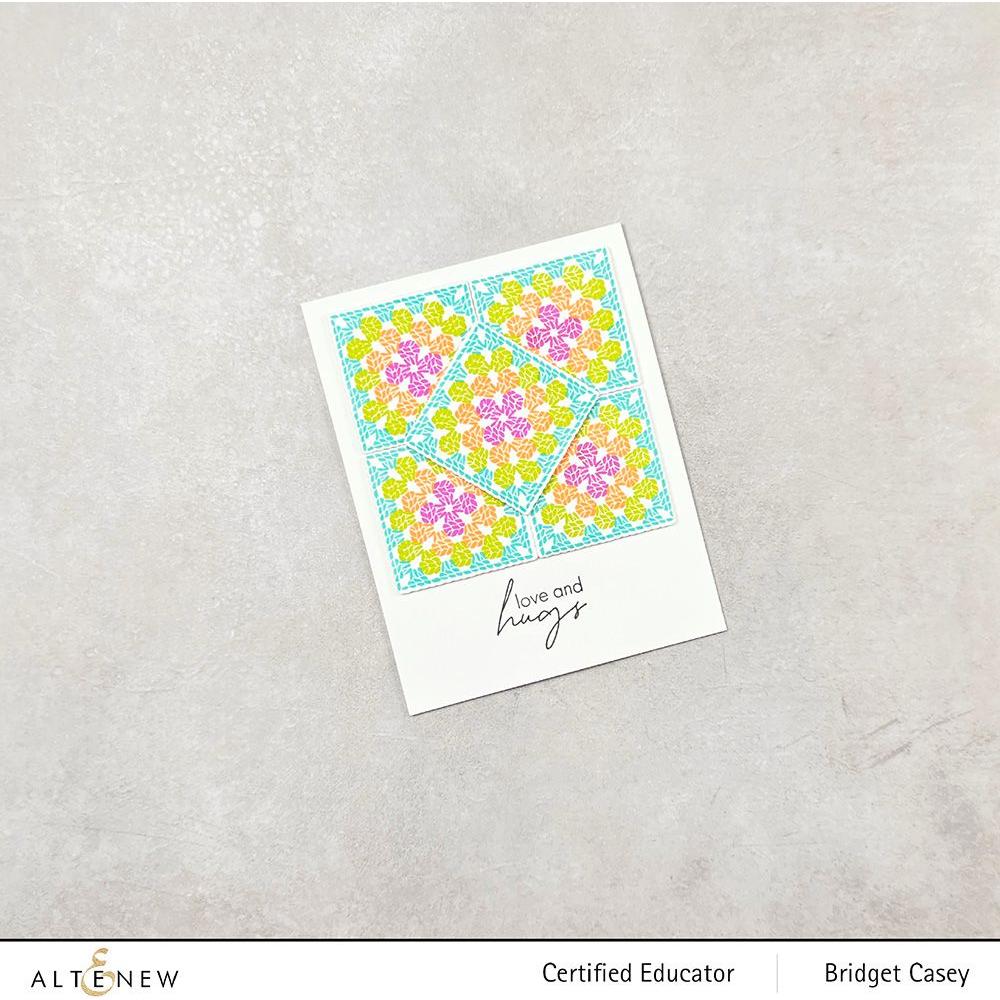 Altenew Mini Delight Granny Squares Clear Stamp and Die Set ALT7862BN rainbow