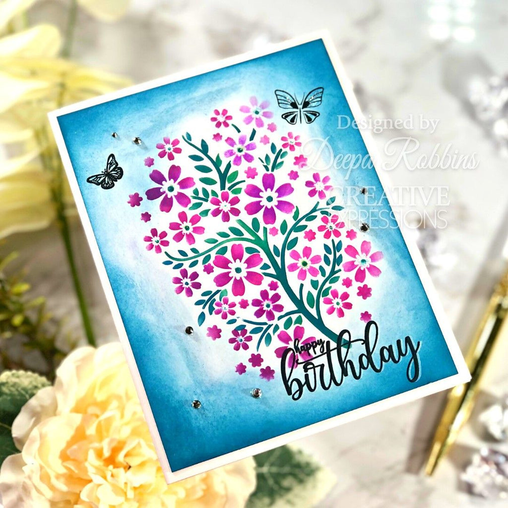 Creative Expressions Blossom Tree Mini Stencils cemlsblos birthday