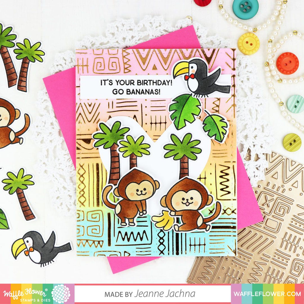 Waffle Flower Jungle Party Matching Dies 421376 birthday