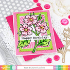 Waffle Flower Sketched Hawthorn Hot Foil Plate 421368 happy birthday