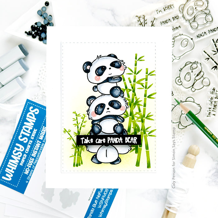 Whimsy Stamps Panda Butt NoFuss Masks wsnfm08 take care | color-code:ALT01
