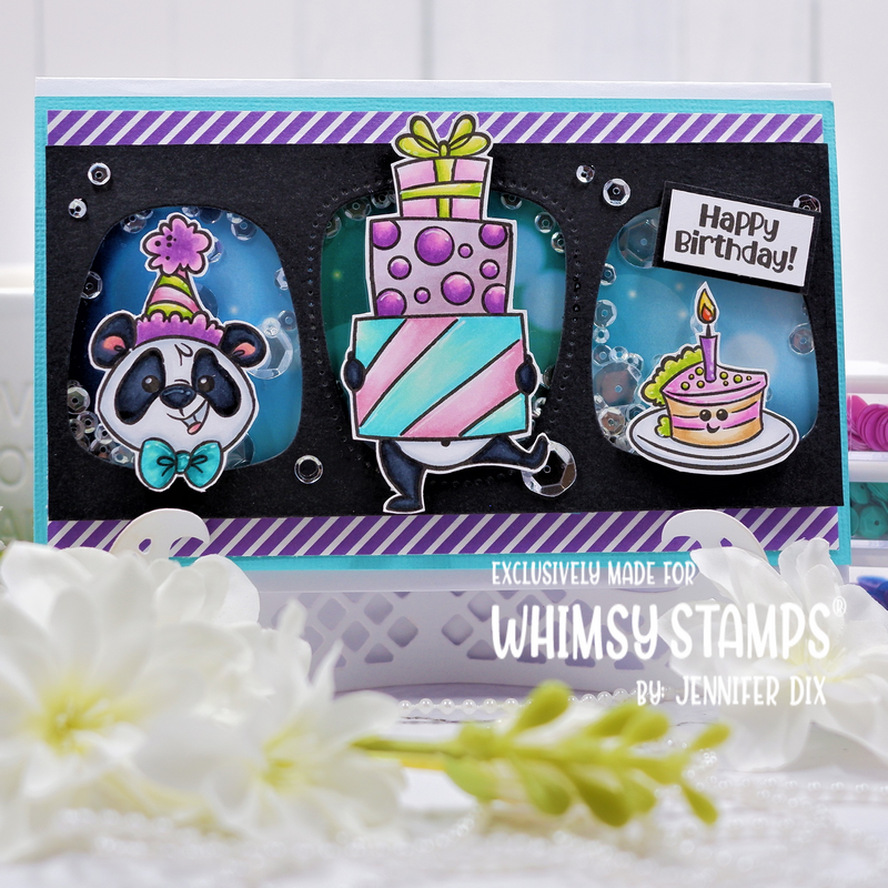 Whimsy Stamps Panda Party Clear Stamps KHB189a Panda