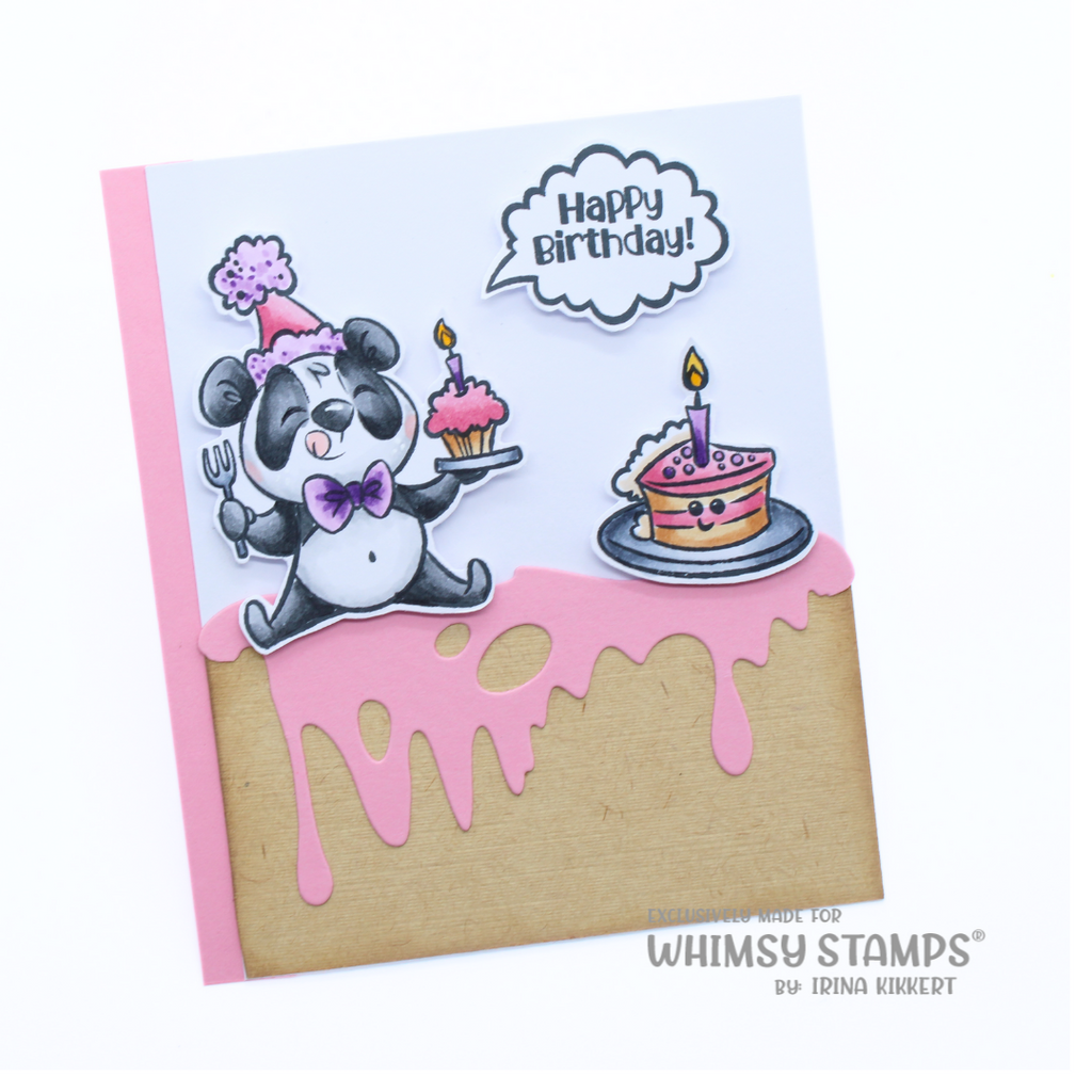 Whimsy Stamps Panda Party Clear Stamps KHB189a Cake
