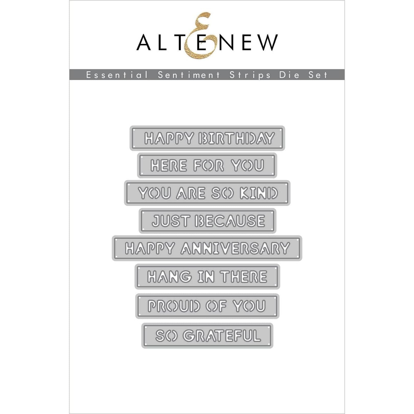 Altenew ESSENTIAL SENTIMENT STRIPS 3D Dies ALT4549