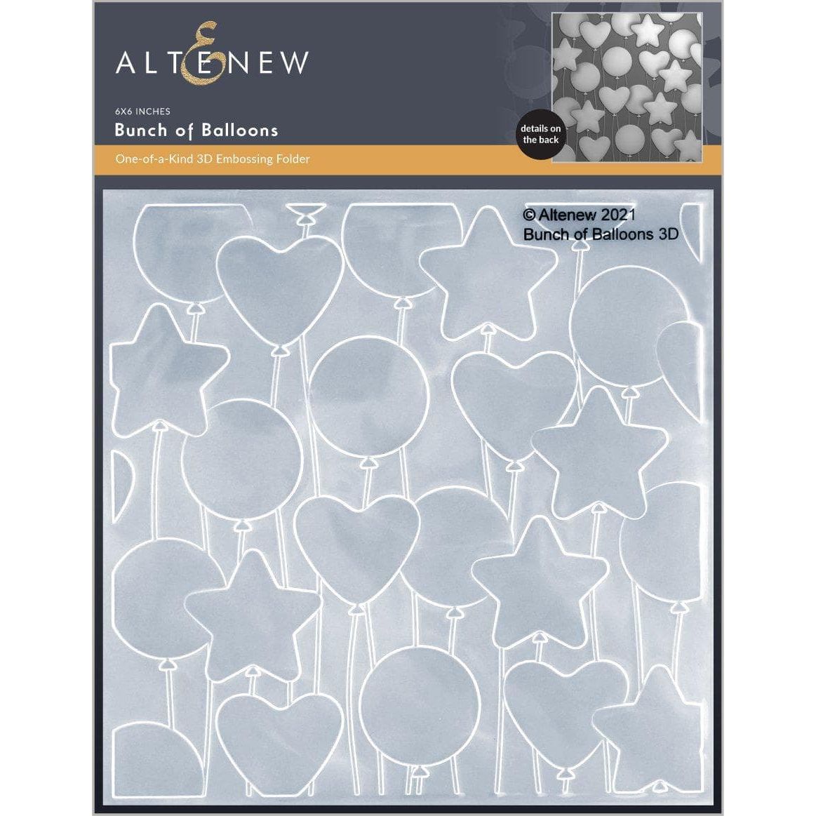 Altenew BUNCH OF BALLOONS 3D Embossing Folder ALT6124