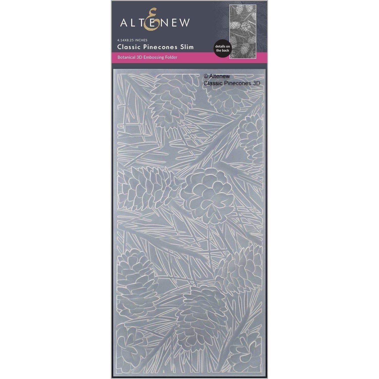 Altenew CLASSIC PINECONES SLIMLINE 3D Embossing Folder ALT6452