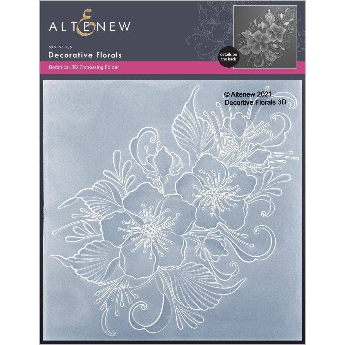 Altenew DECORATIVE FLORALS 3D Embossing Folder ALT6116