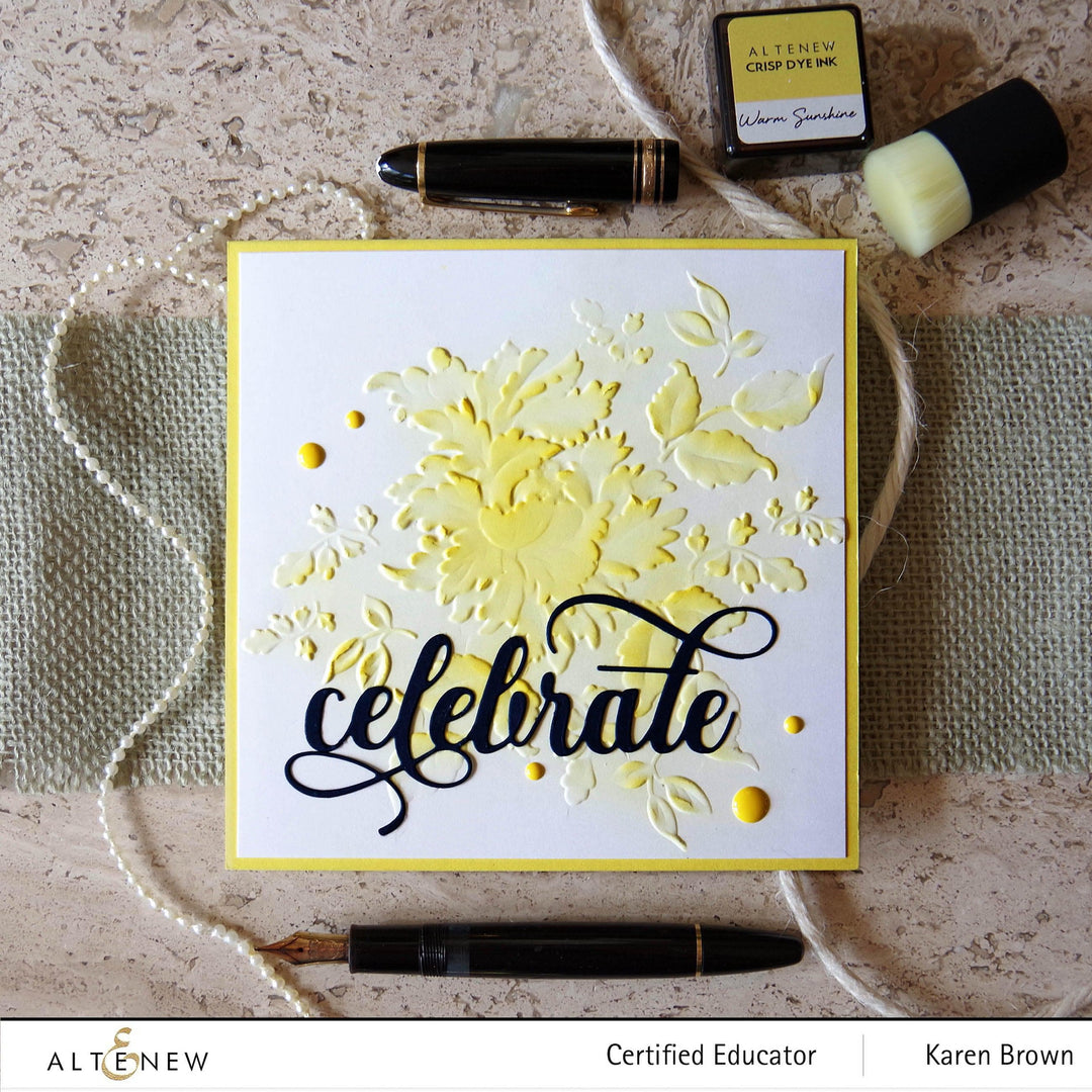 Altenew MAJESTIC BLOOMS 3D Embossing Folder ALT4871 celebrate