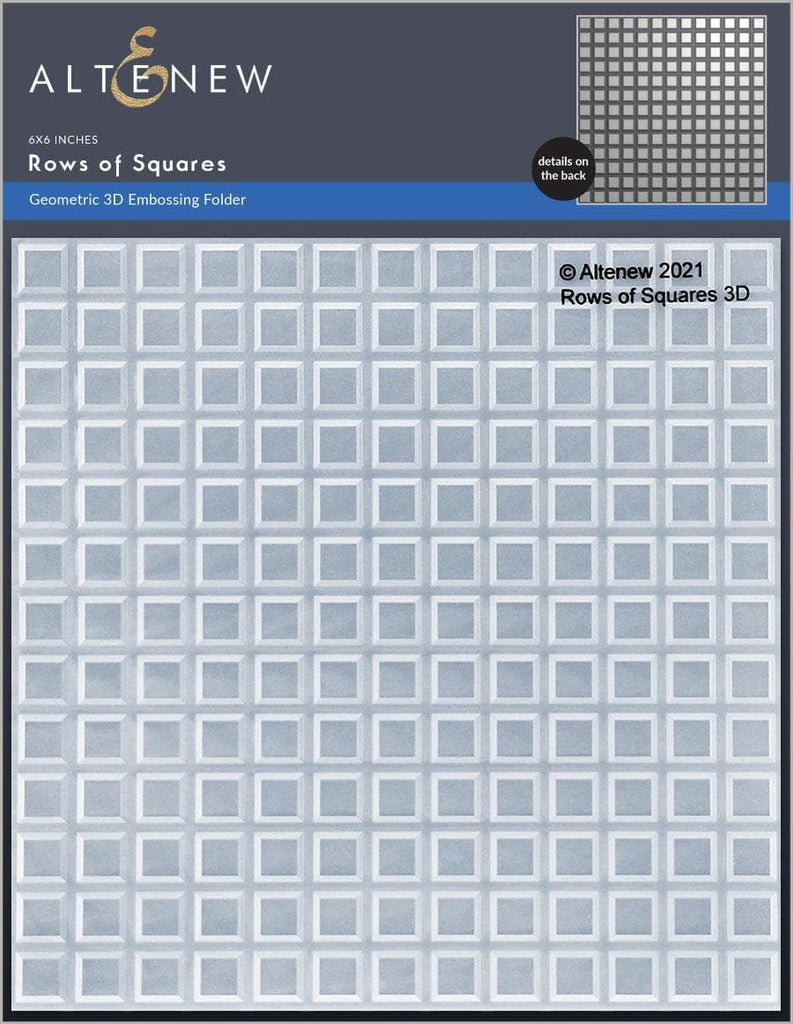 Altenew ROW OF SQUARES 3D Embossing Folder ALT4873