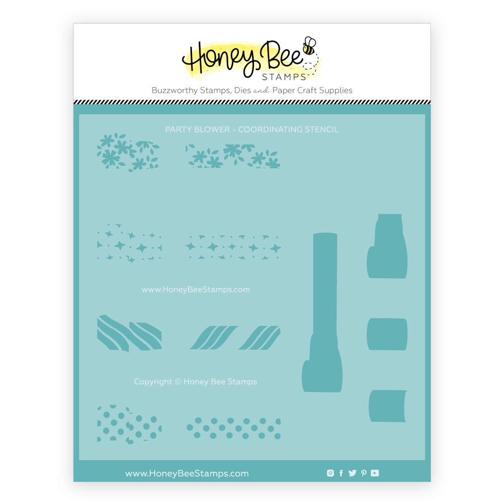 Honey Bee Party Blower Stencil hbsl-142 Detailed Product View