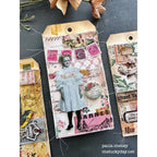 Tim Holtz Fabric Palette Pink Bundle of 10 Fat Quarters little girl tag with paula cheney | color-code:alt7