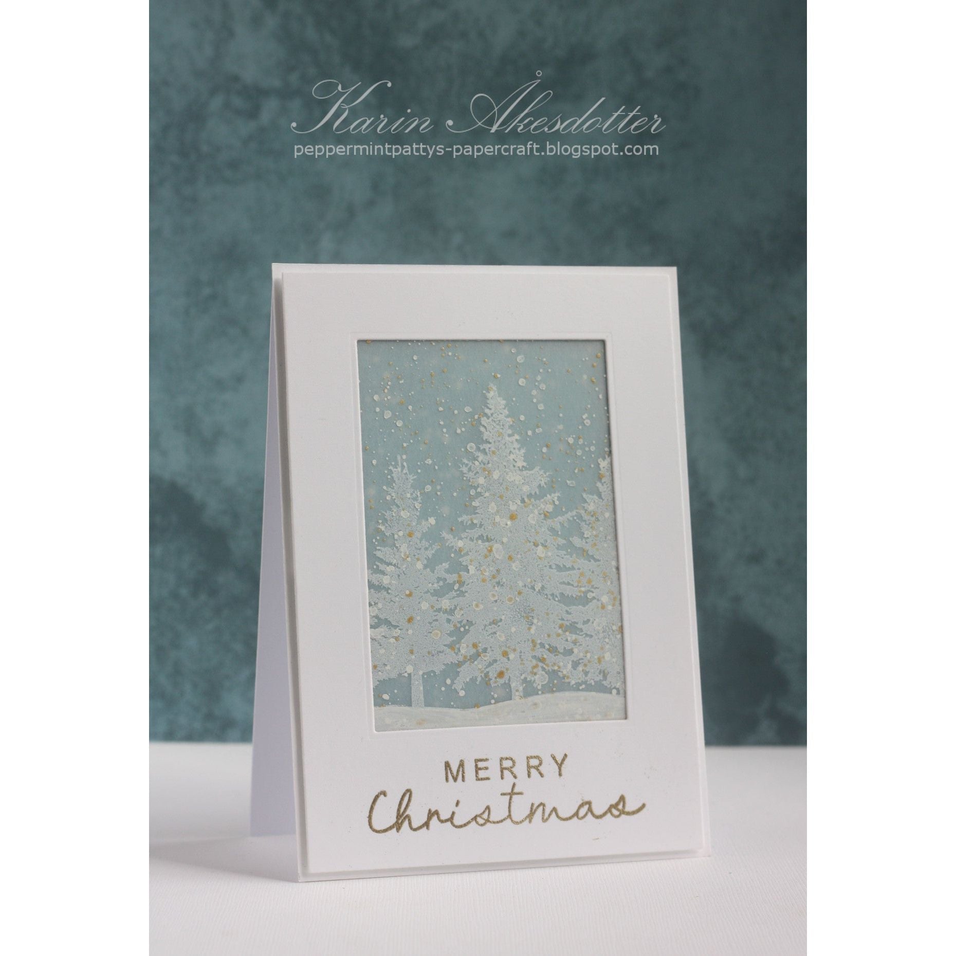 CZ Design Clear Stamps Peaceful Trees cz285c Stamptember Christmas Card