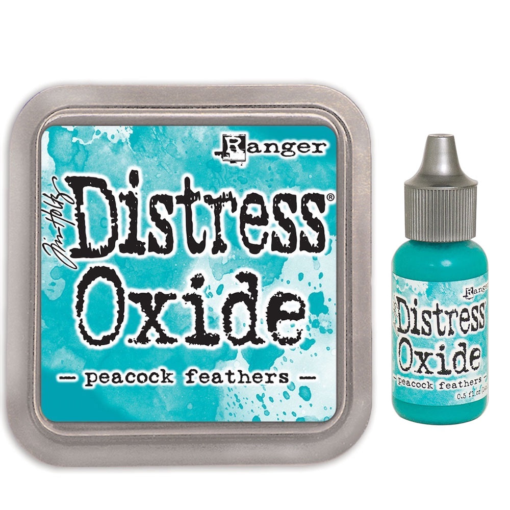 Tim Holtz Distress Peacock Feathers Oxide Ink Pad And Reinker Bundle Ranger