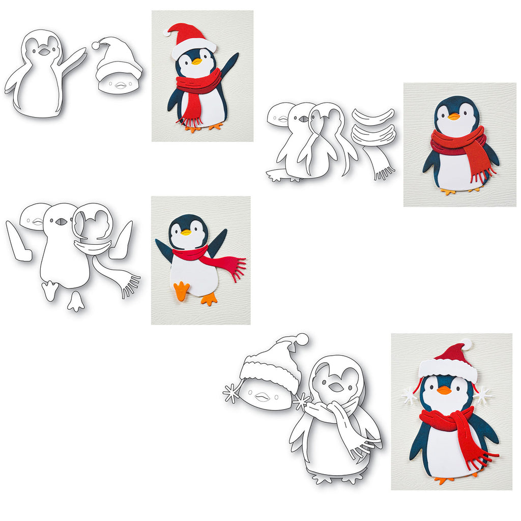 Memory Box Penguins Die Bundle assembly
