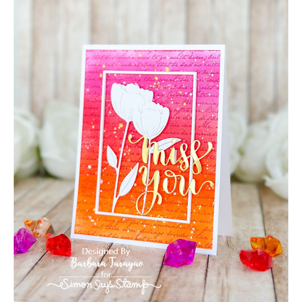 Tim Holtz Distress Ink Pad CARVED PUMPKIN Ranger TIM43201 Floral Miss You Card | color-code:ALT834