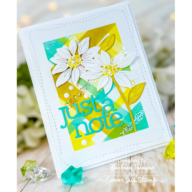 Simon Says Stamp ETCHED LAYERED DAISY STEM Wafer Dies s710 Just a Note Card | color-code:ALT01