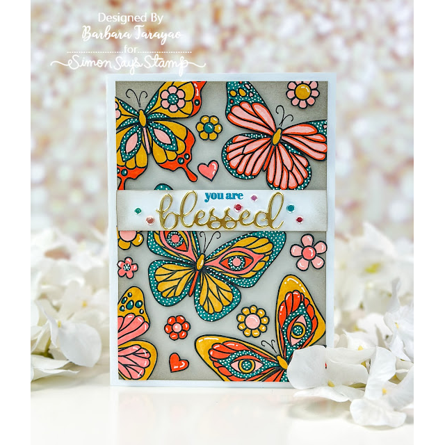 Simon Says Stamps And Dies Mix And Match Butterflies set744mm Splendor Blessed Card | color-code:ALT10